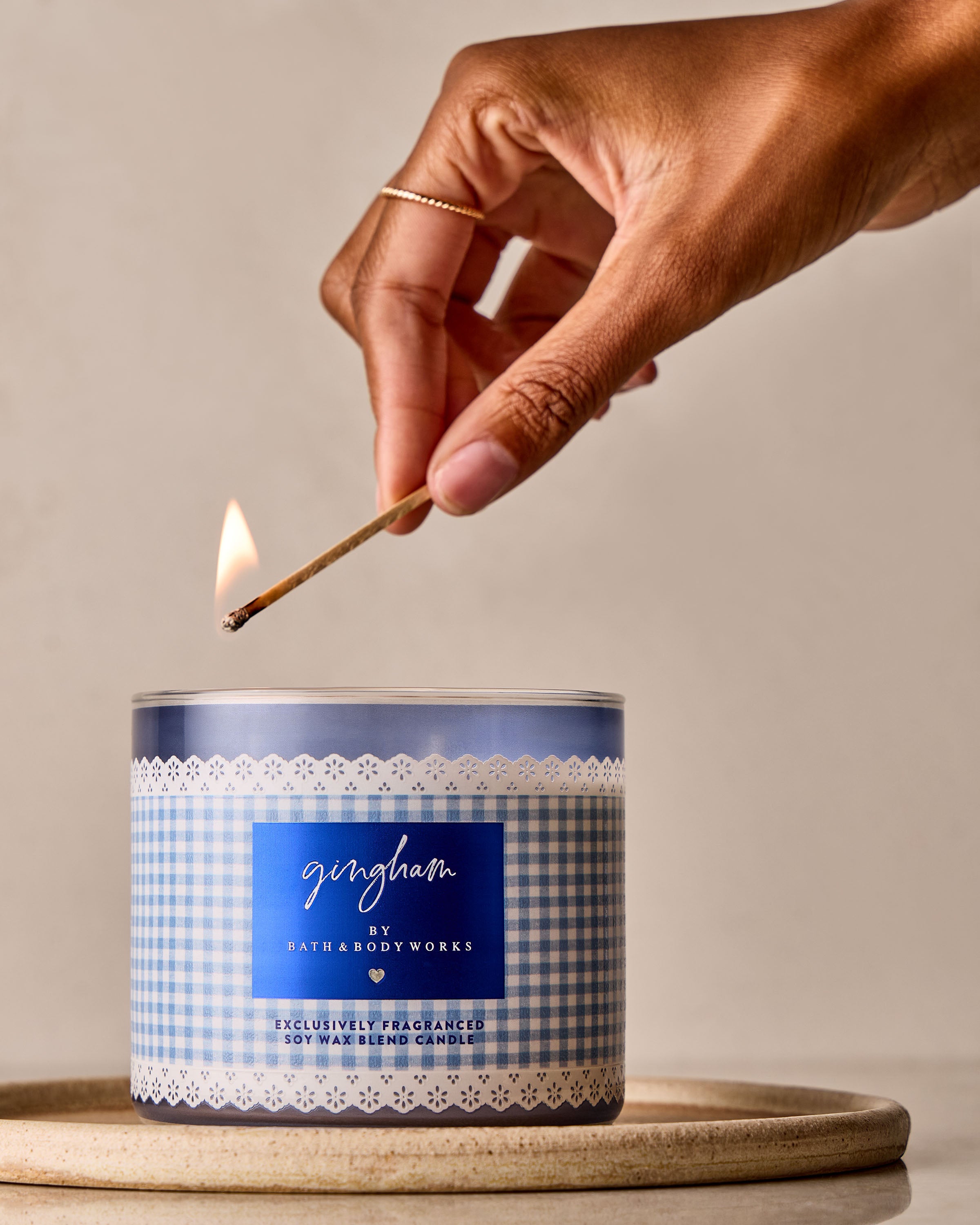 Gingham 3-Wick Candle - Image 5