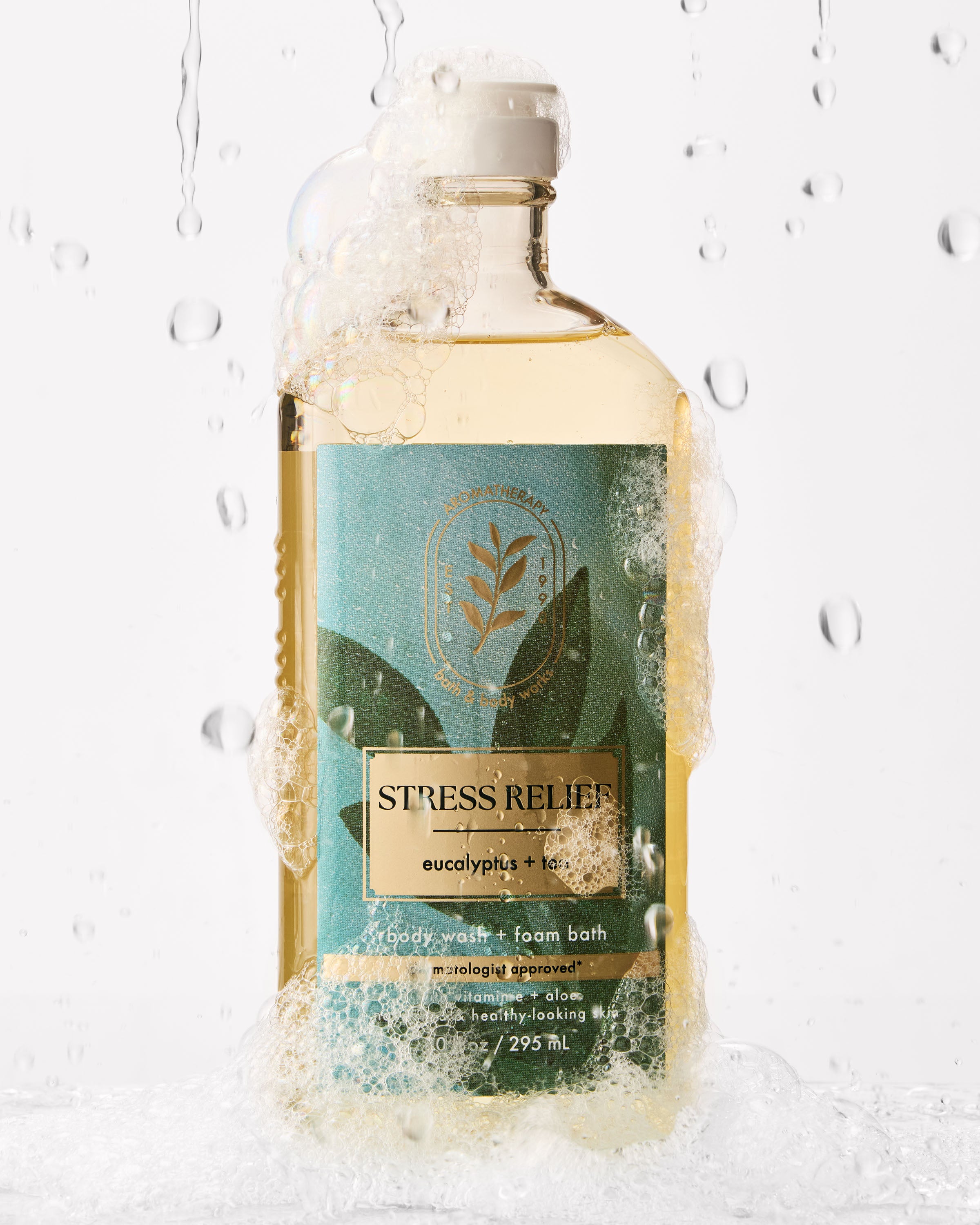 Stress Relief: Eucalyptus + Tea Body Wash & Foam Bath - Image 2